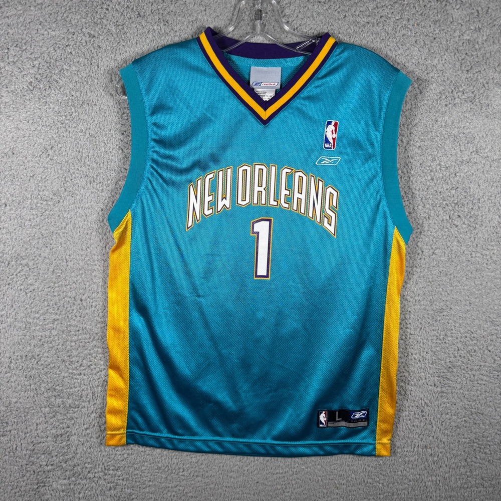 Reebok NBA New Orleans Hornets Baron Davis 1 Jersey Teal Youth Large 14-16